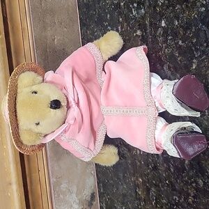 Applause The Applegates Katie 14" Plush Teddy Bear Victorian Pink Outfit